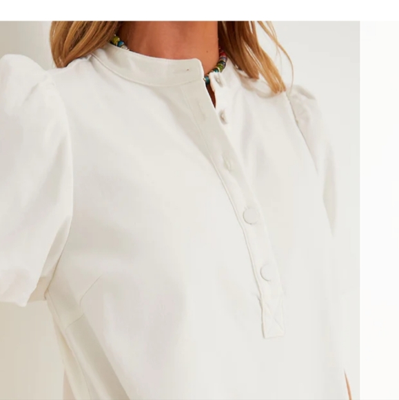 Pomander Place White Carley Dress Puff Sleeve - Picture 3 of 11